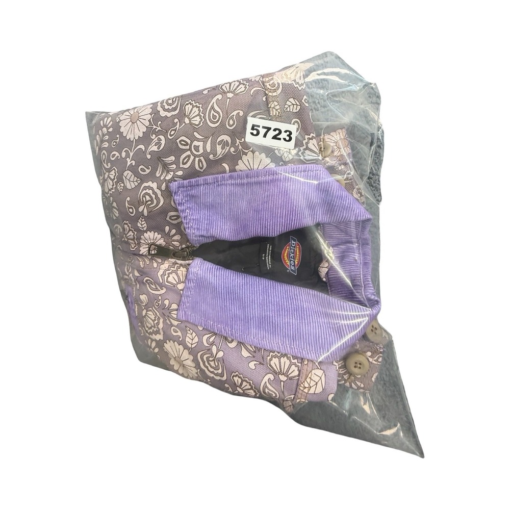 Dickies Eisenhower Jacket Womens Small Purple Floral Paisley Canvas Custom Dye - Picture 13 of 13